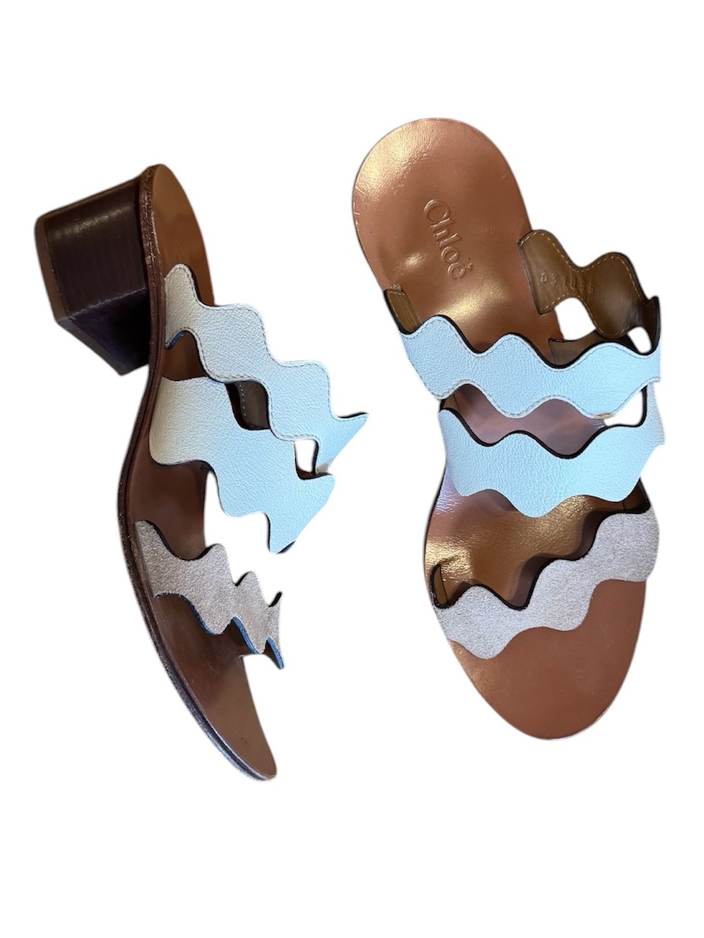 Chloé ,Italy authentic Wave Strap Leather Sandals 8,5 in perfect condition